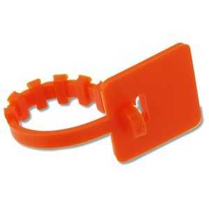 Additional Image 2 - an orange plastic tag on a white background