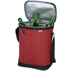 Additional Image 3 - a red cooler bag with green bottles inside