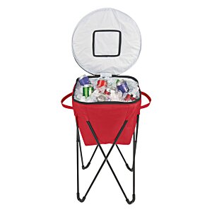 Additional Image 4 - a red portable toilet with a white cover