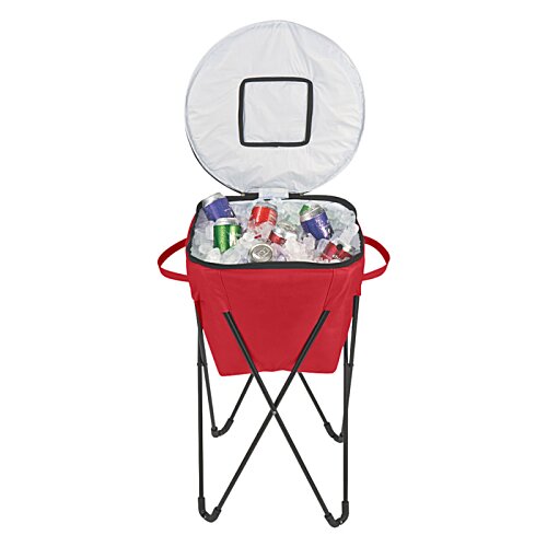 Additional Image 4 - a red portable toilet with a white cover