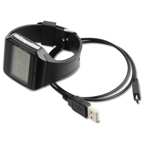 Additional Image 1 - a black watch with a cable