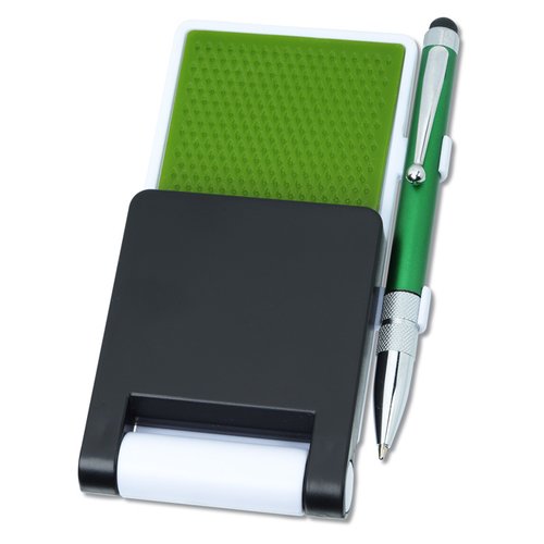 Additional Image 1 - a green and black card holder with a pen