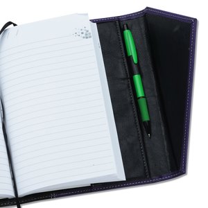 Additional Image 2 - a black and white notebook with a green pen