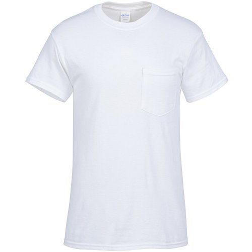 Gildan Heavy Cotton Pocket T-Shirt - Men's - Screen - White Image 2 of 2