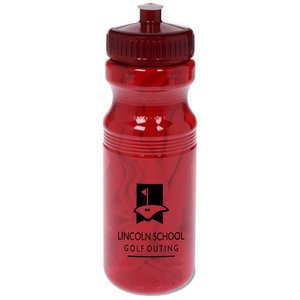 Additional Image 1 - a red water bottle with a black lid
