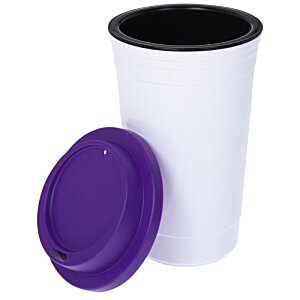 Additional Image 1 - a white cup with a purple lid