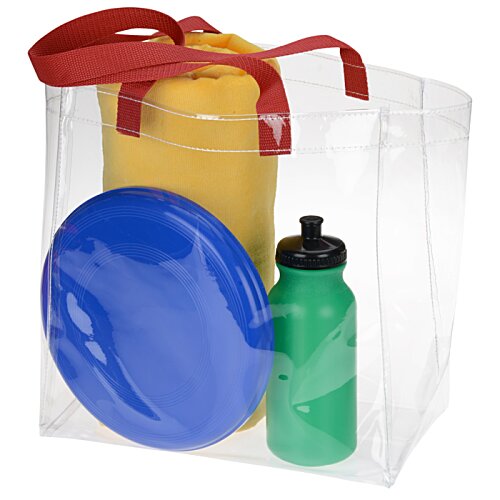 Additional Image 1 - a plastic bag with a blue and yellow object in it
