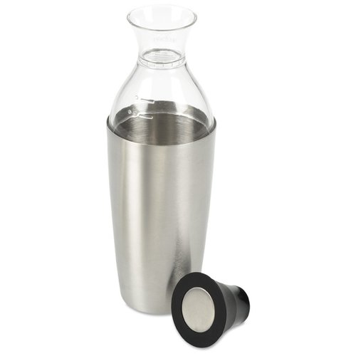 Additional Image 1 - a silver shaker with a black lid