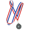 View Image 2 of 3 of Econo Medal - Scallop Edge with Red, White & Blue Ribbon