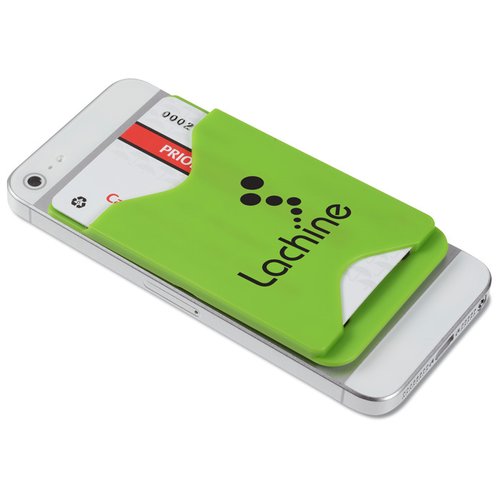 Additional Image 1 - a green card holder with a black logo