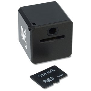 Additional Image 4 - a black cube with a small black card