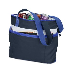 Additional Image 1 - a blue cooler bag with a strap