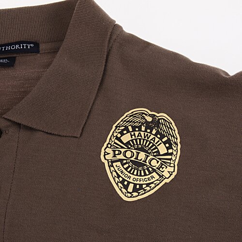 Additional Image 2 - a brown shirt with a gold badge on it