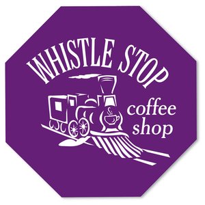 Additional Image 1 - a purple octagon sign with white text