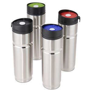 Additional Image 2 - a group of silver containers with black caps