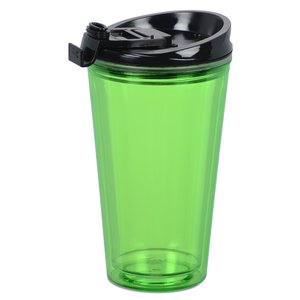 Additional Image 1 - a green plastic cup with black lid
