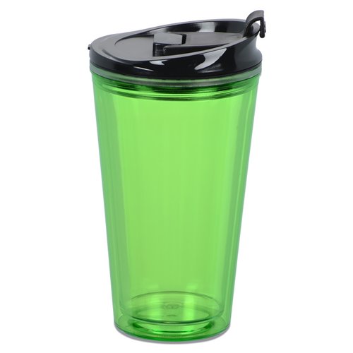 Additional Image 2 - a green plastic cup with a black lid