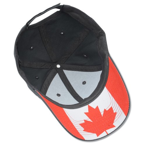 Additional Image 2 - a red and white hat with a black face
