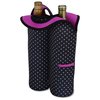 View Image 3 of 3 of Tuscany Double Wine Tote - Polka Dots - Closeouts
