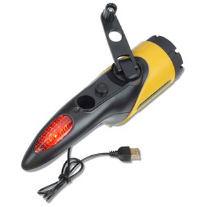 Additional Image 2 - a black and yellow device with a red light