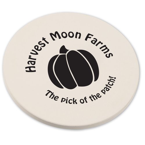 Additional Image 1 - a white circle with a black pumpkin on it