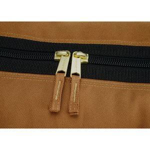Additional Image 2 - a black and gold zipper on a brown bag
