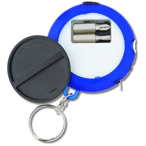 Additional Image 3 - a round blue and white object with a silver ring