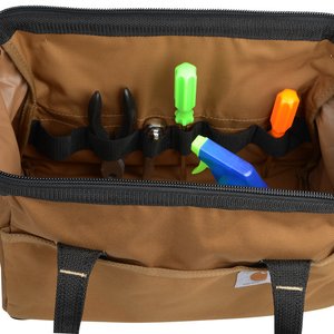 Additional Image 1 - a brown bag with a brown handle and a brown object with a green and blue highlighter inside