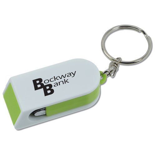 Additional Image 2 - a key chain with a green and white object