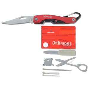 Additional Image 1 - a knife with a red handle and scissors