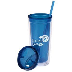 Additional Image 1 - a blue cup with a straw