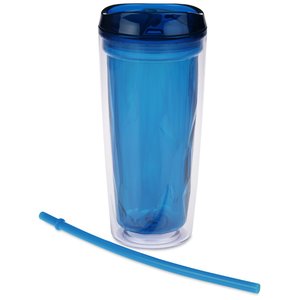 Additional Image 2 - a blue plastic cup with a straw