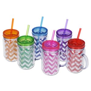 Additional Image 2 - a group of colorful plastic cups with straws