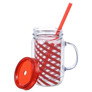 Additional Image 1 - a glass mug with a straw