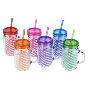 Additional Image 2 - a group of colorful cups with straws