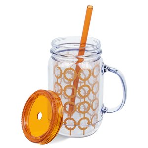 Additional Image 1 - a glass mug with a straw