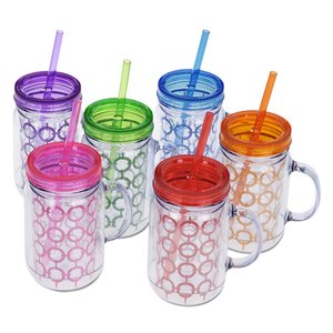 Additional Image 2 - a group of plastic cups with straws