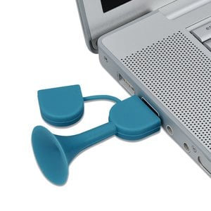Additional Image 4 - a blue horn plugged into a laptop
