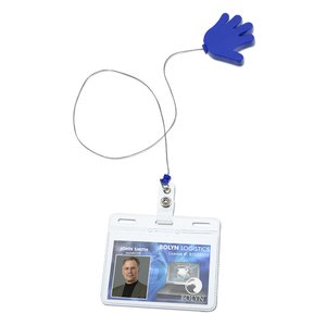 Additional Image 2 - a badge with a blue hand and a string