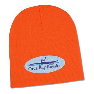 Additional Image 1 - an orange hat with a white label