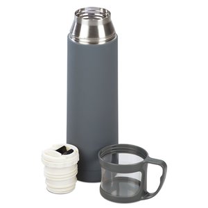 Additional Image 1 - a grey thermos and a cup