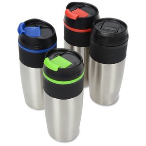 Additional Image 1 - a group of metal cups with black caps
