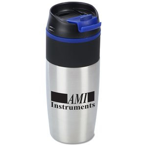 Additional Image 2 - a silver and black tumbler