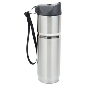 Additional Image 3 - a silver and black thermos