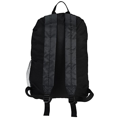 Additional Image 1 - a black backpack with grey stripes