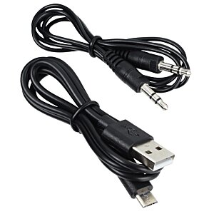 Additional Image 2 - a black cord with silver tips