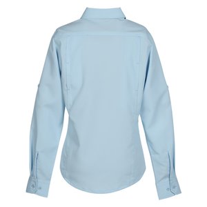 Additional Image 1 - a back view of a blue shirt