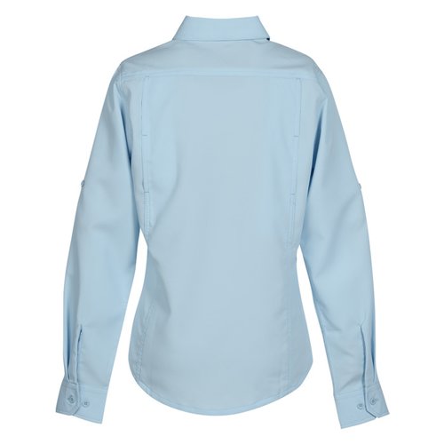 Additional Image 1 - a back view of a blue shirt