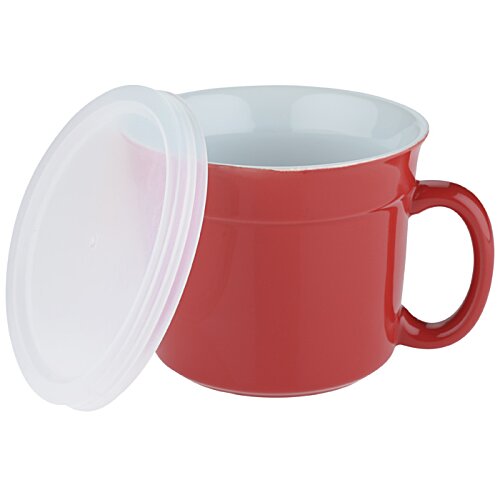 Additional Image 2 - a red mug with a white lid