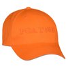 an orange baseball cap